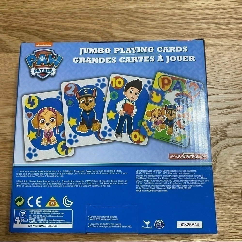 Paw Patrol Jumbo Playing Cards NWT Kids Toy Game Nickelodeon